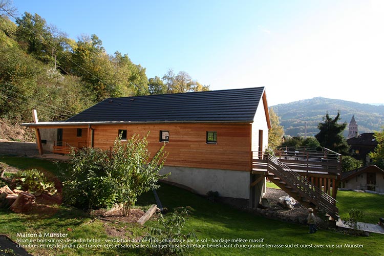 Image 28 : Maison à Munster. Ossature bois sur rez de jardin béton