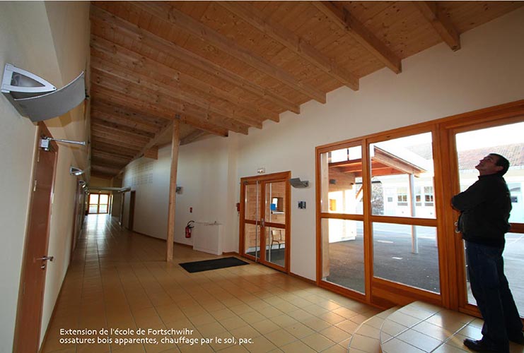 Image 51 : Extension de l'école primaire de Fortschwihr, ossature bois apparente, chauffage par le sol